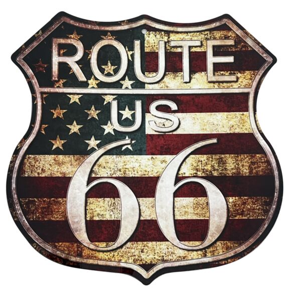 RT 66 Sign Red White Blue Thumbnail