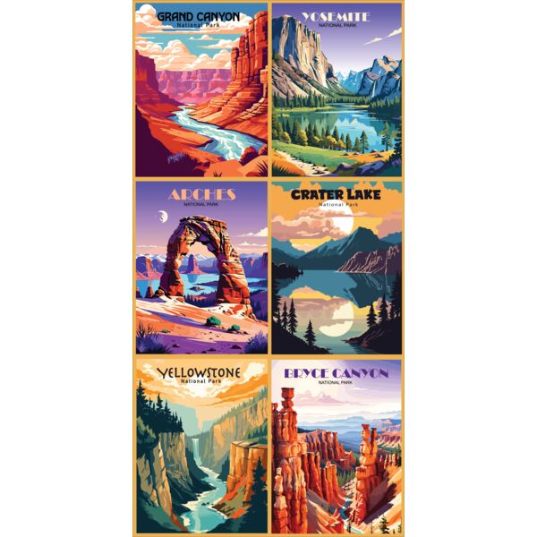 Six Popular National Parks Portrait Thumbnail
